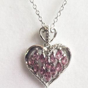 Genuine Garnet Heart Pendant